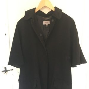MANGO Black Wrap Cape Coat Sz. M